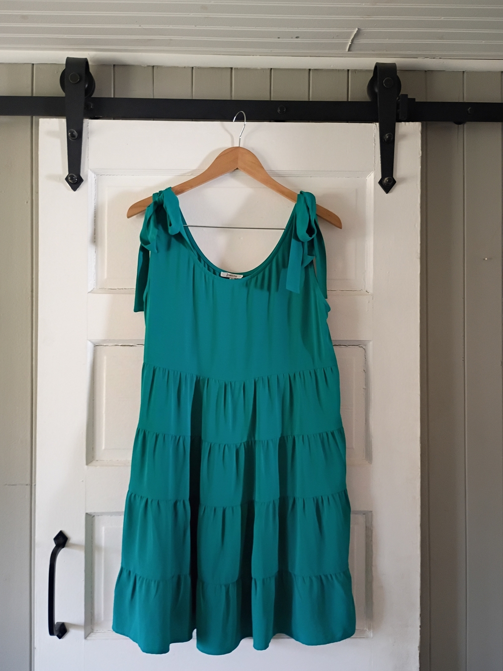 JODIFL Teal Scoop Neck Dress